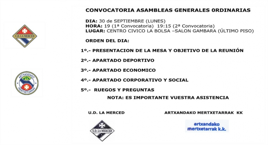 CONVOCATORIA ASAMBLEA TEMPORADA 2019-2020